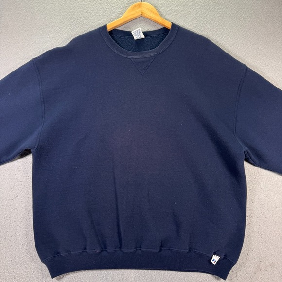 Vintage Rusell Athletic Crewneck Sweatshirt Men XL Navy Blue Comfort Classic Y2K - Picture 3 of 10